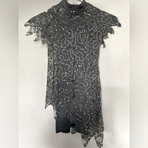 Kelle sequin sheer one piece dance costume med child